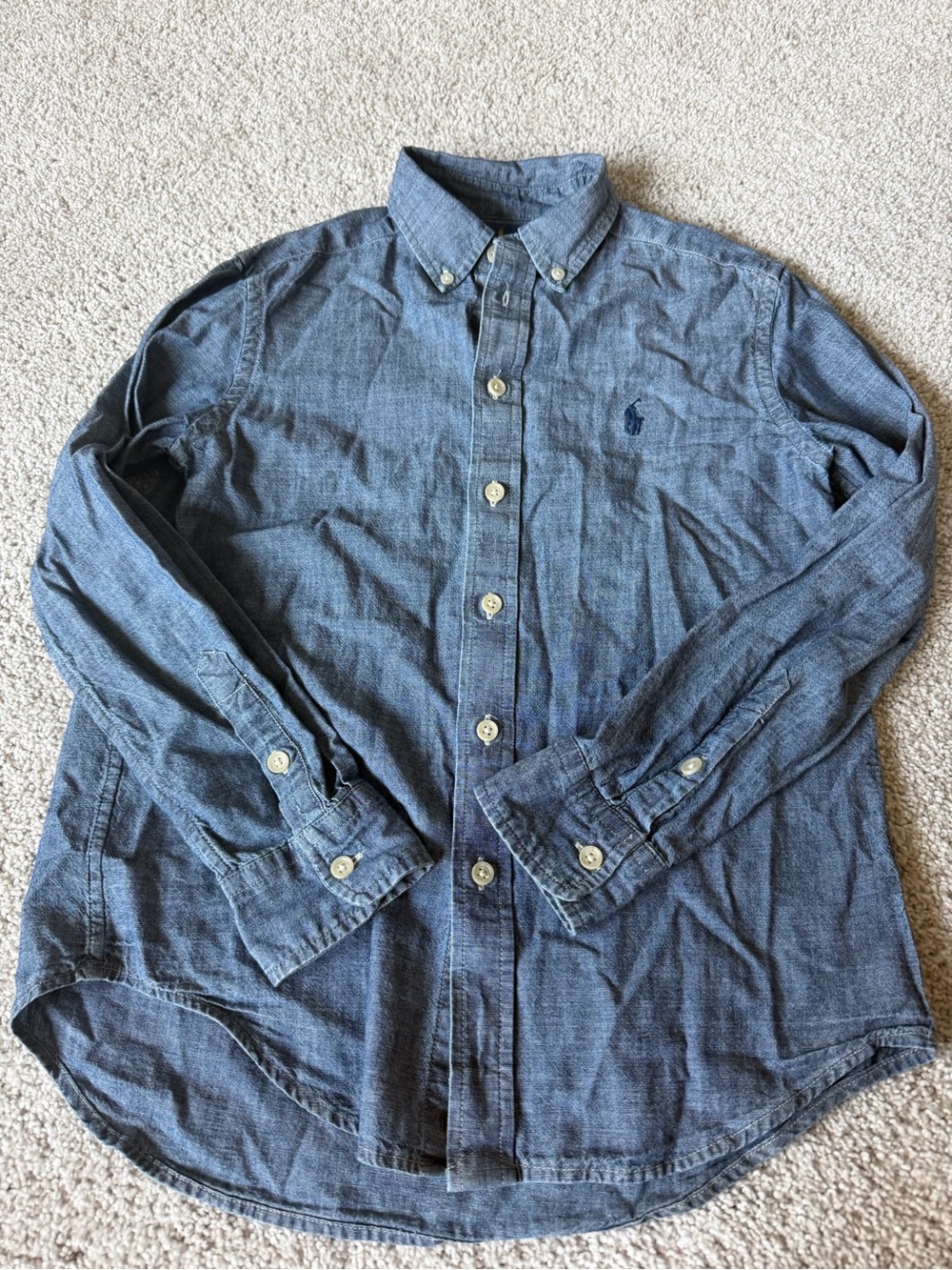 Polo by Ralph Lauren Indigo Button-Down Chambray Shirt size 10-12